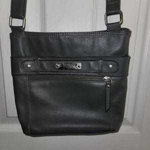 Gray Crossbody bag in GUC. See all pics for interior, pockets and several angles